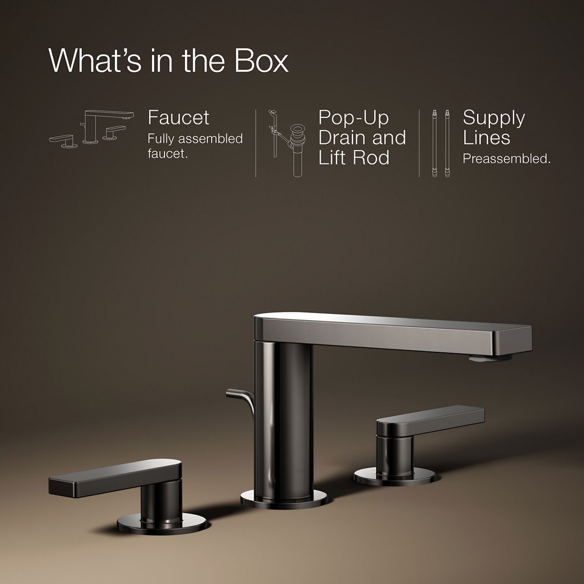 KOHLER | 73060-4 | Composed™| Widespread bathroom sink faucet with
