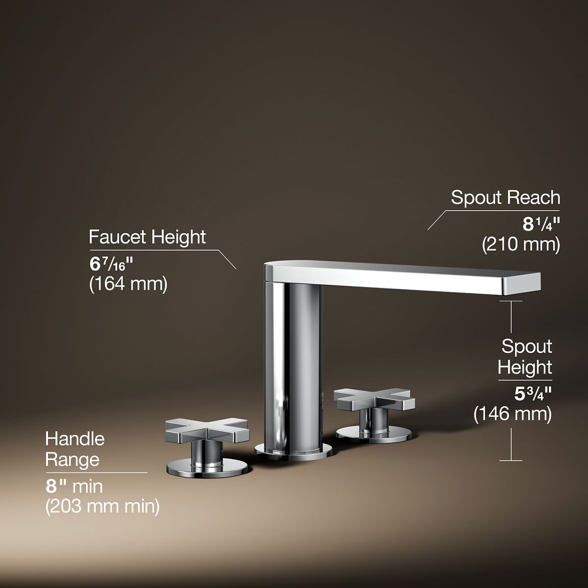3/4 view of product with dimensions