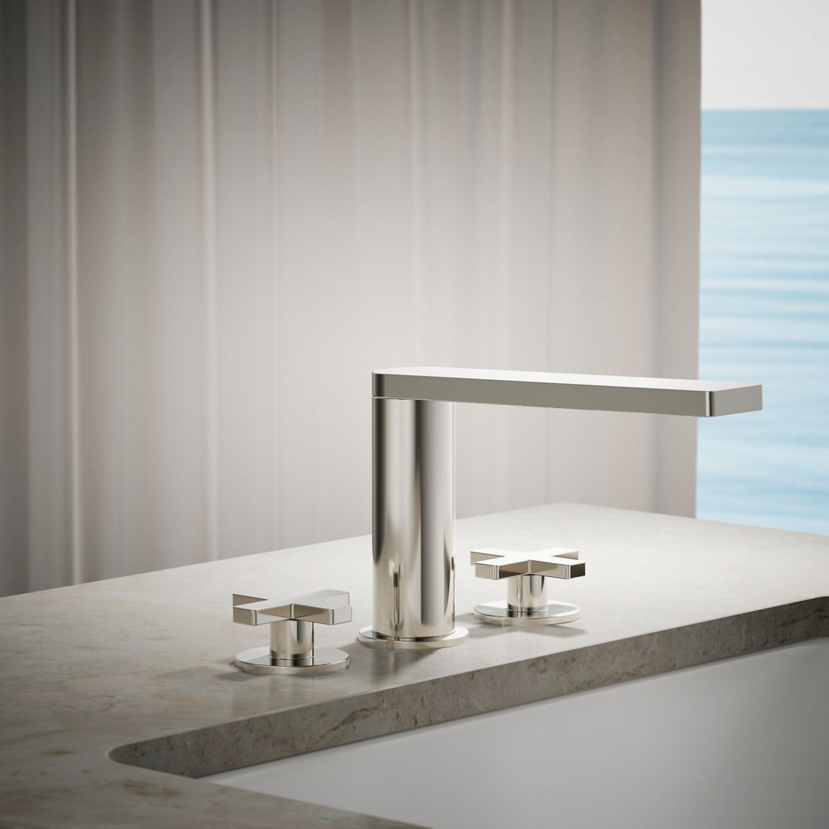 Composed Deck-Mount Bath Faucet with Cross Handles | K-73081-3