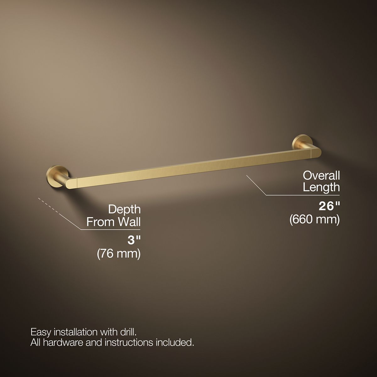 3/4 view of product with dimensions