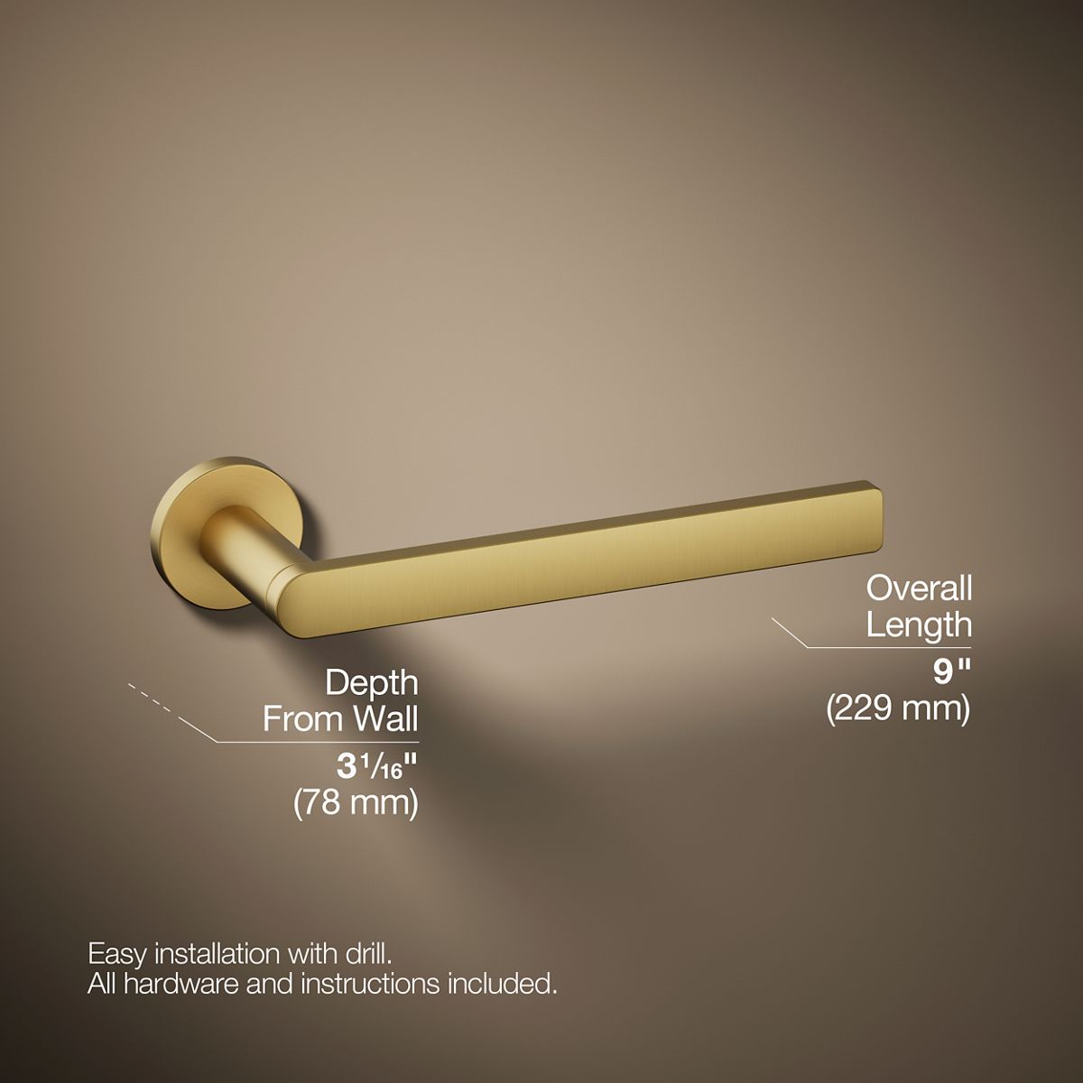 3/4 view of product with dimensions