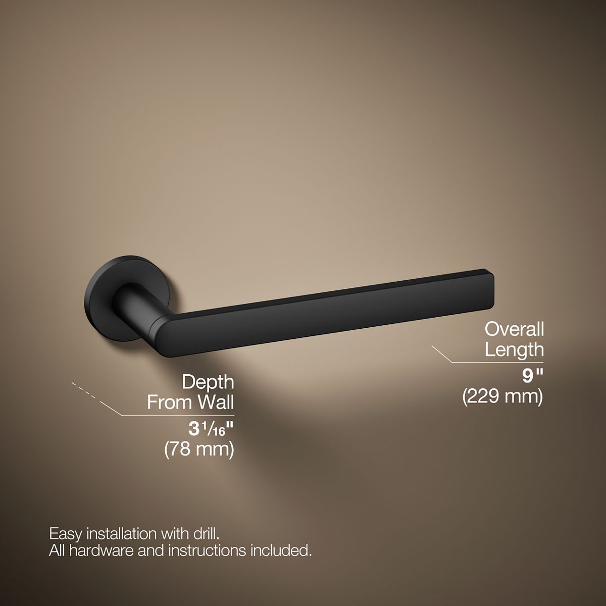 3/4 view of product with dimensions