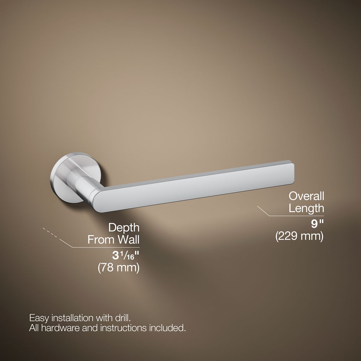 3/4 view of product with dimensions