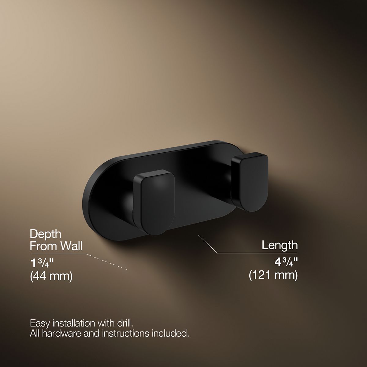 3/4 view of product with dimensions