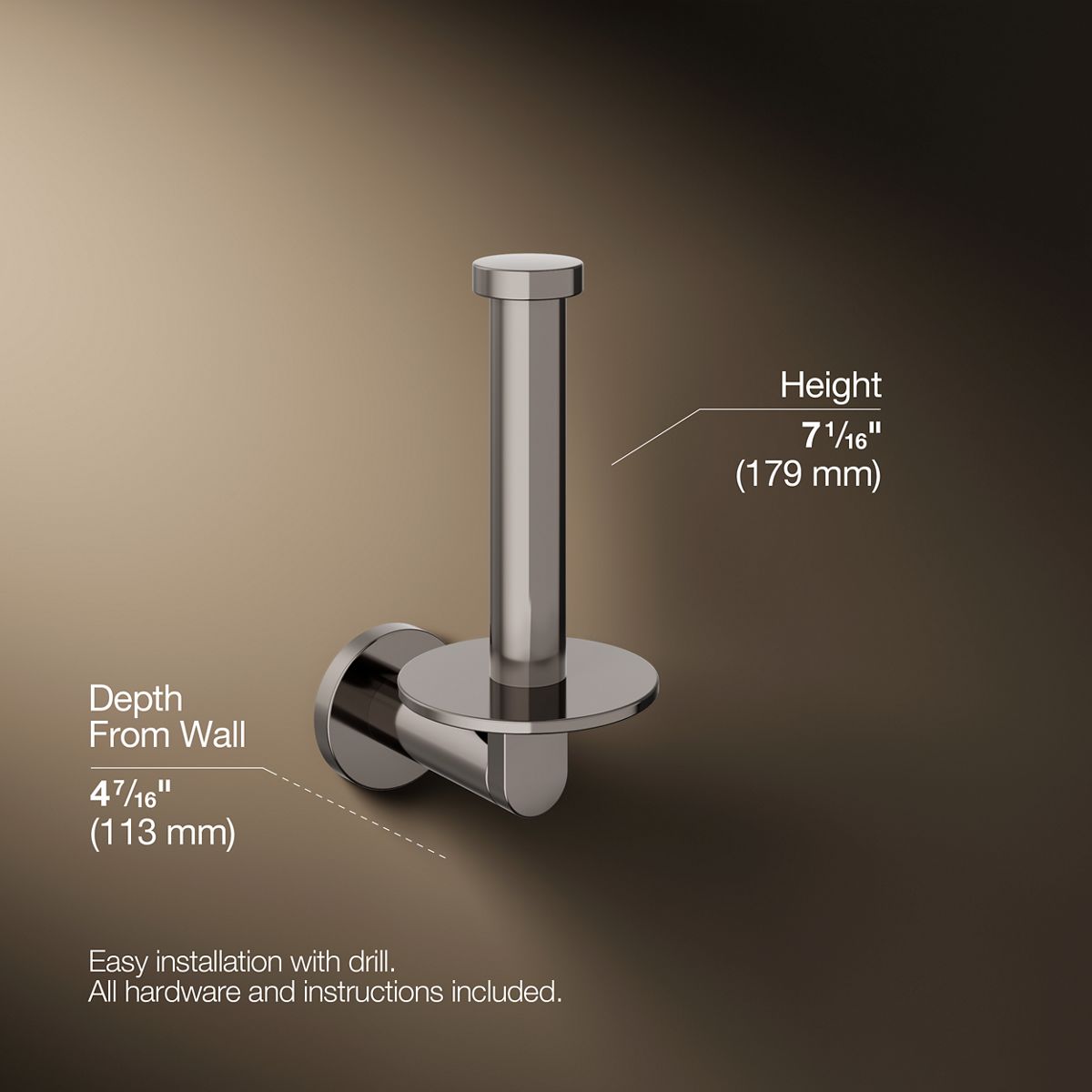Composed Vertical Toilet Paper Holder | K-73148 | KOHLER