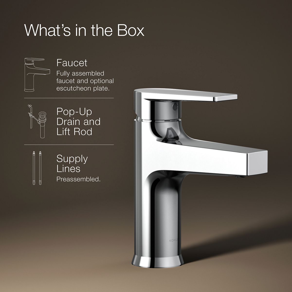 Taut Single-Handle Bathroom Sink Faucet | K-74013-4 | KOHLER