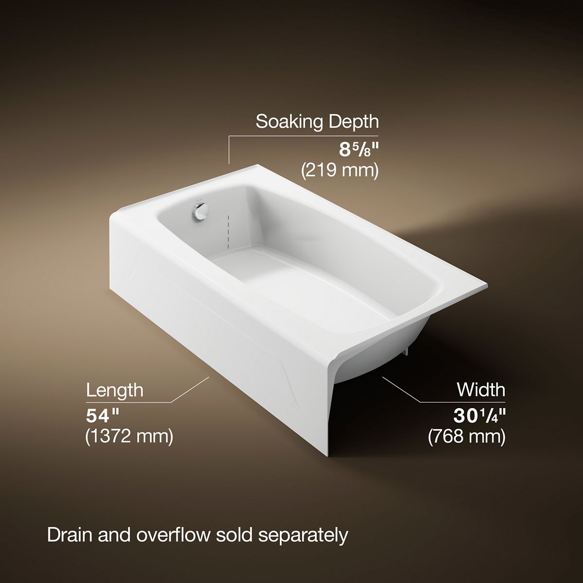 3/4 view of product with dimensions