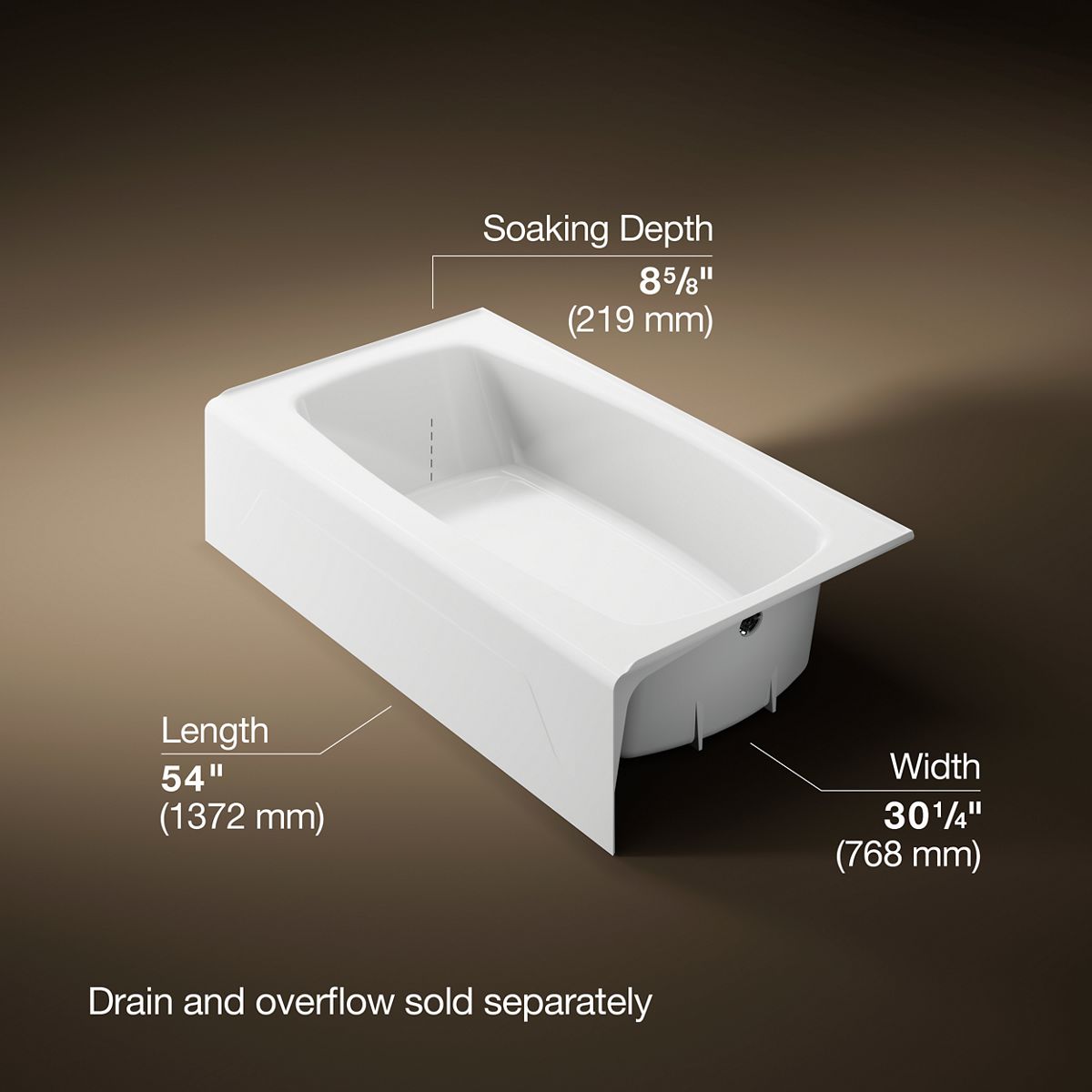 3/4 view of product with dimensions