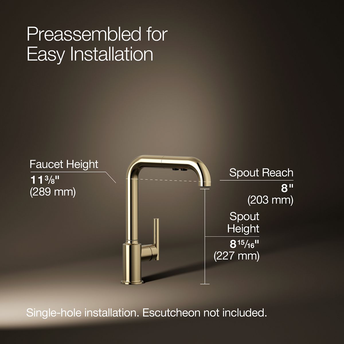 3/4 view of product with dimensions