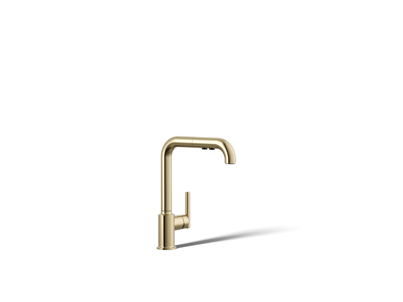 Purist Pull-out kitchen sink faucet with three-function sprayhead