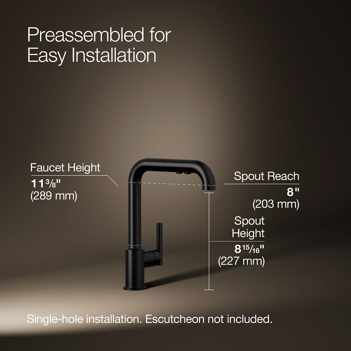 3/4 view of product with dimensions