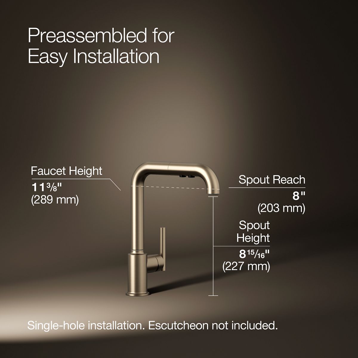 3/4 view of product with dimensions