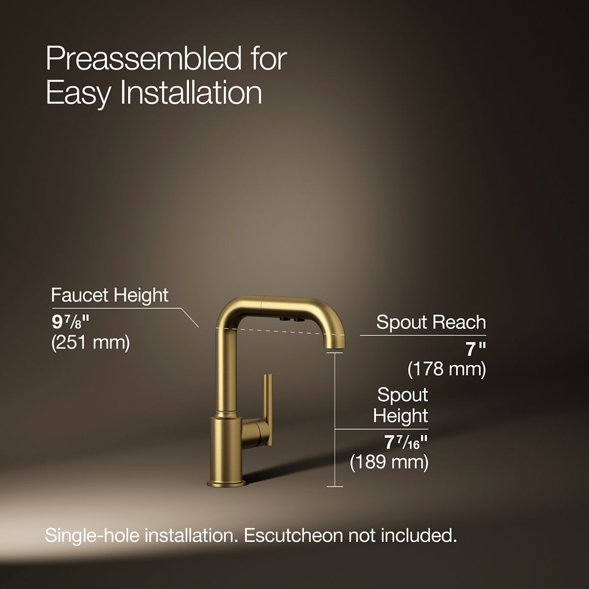 3/4 view of product with dimensions