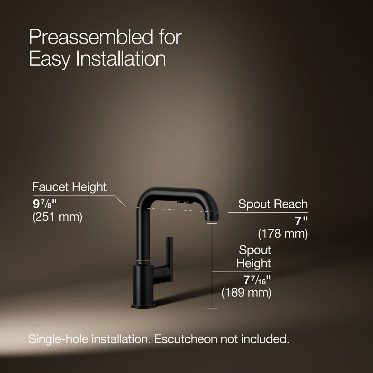 3/4 view of product with dimensions