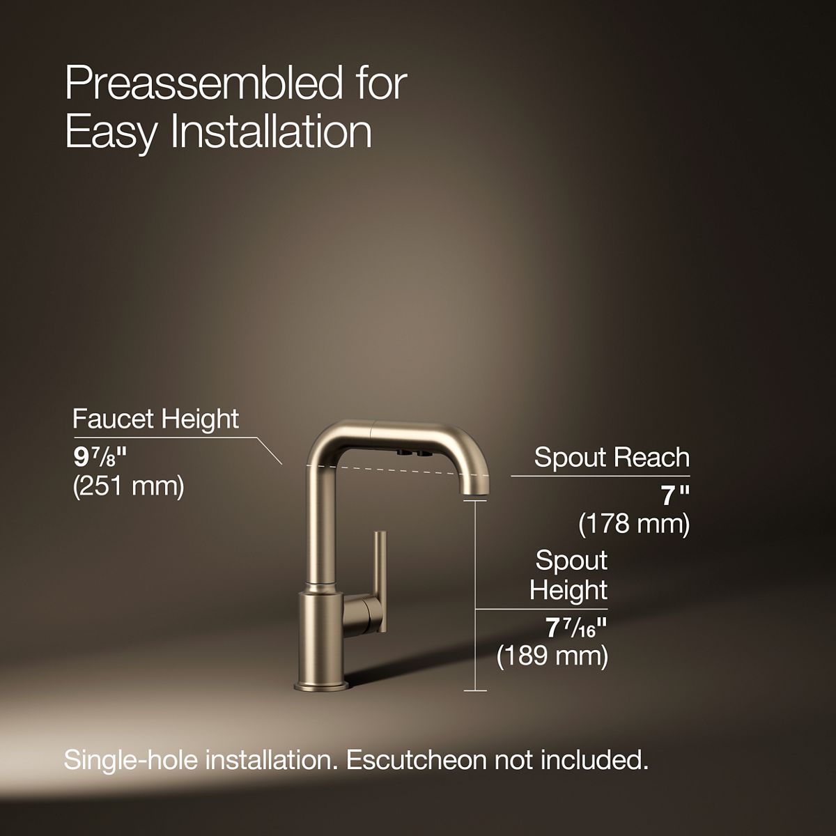 3/4 view of product with dimensions