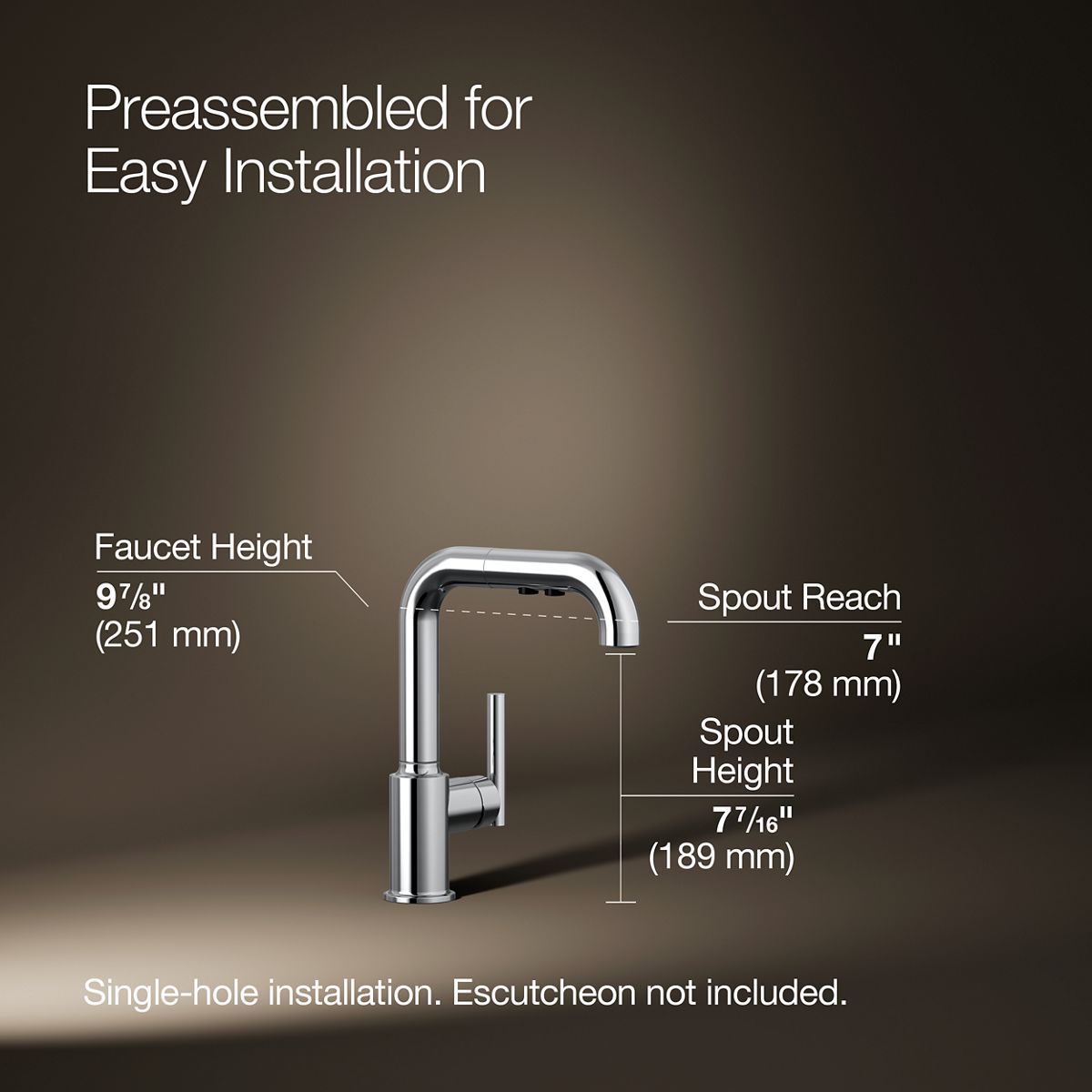 3/4 view of product with dimensions