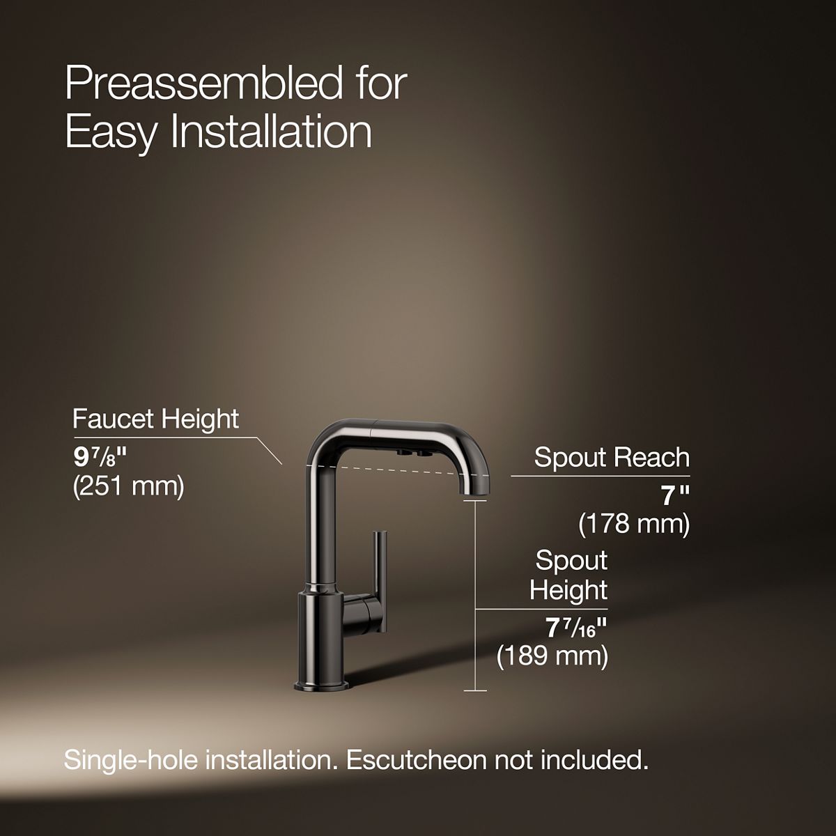 3/4 view of product with dimensions