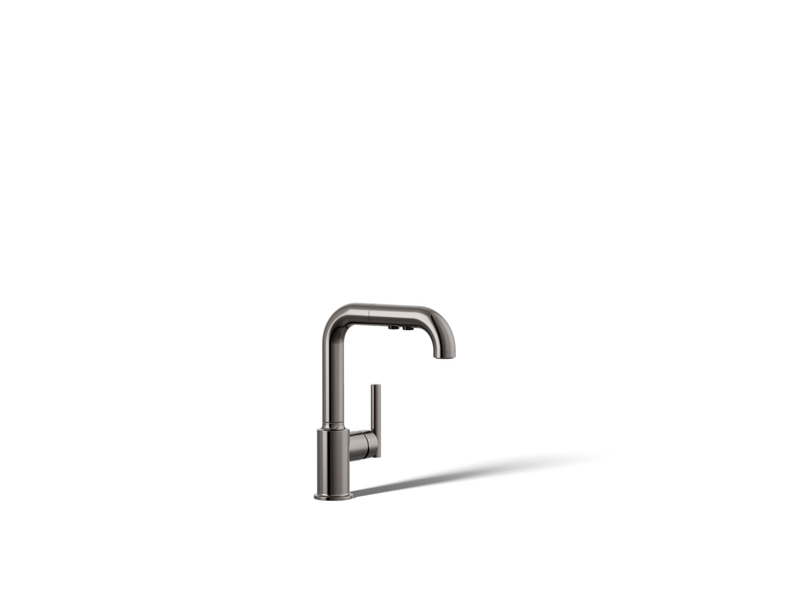 Purist Pull-out kitchen sink faucet with three-function sprayhead
