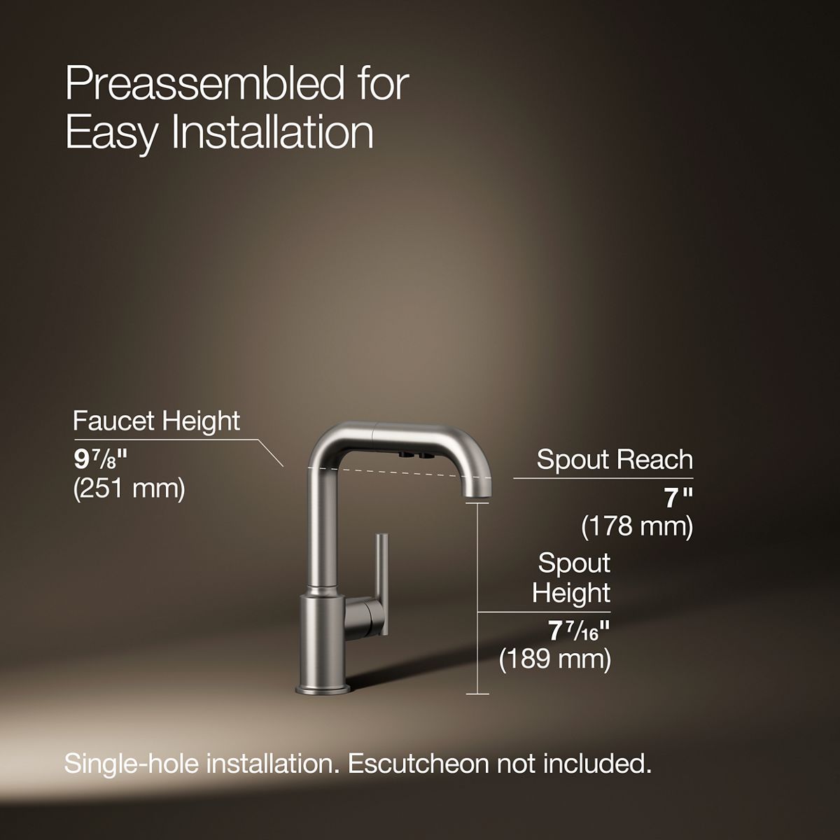 3/4 view of product with dimensions