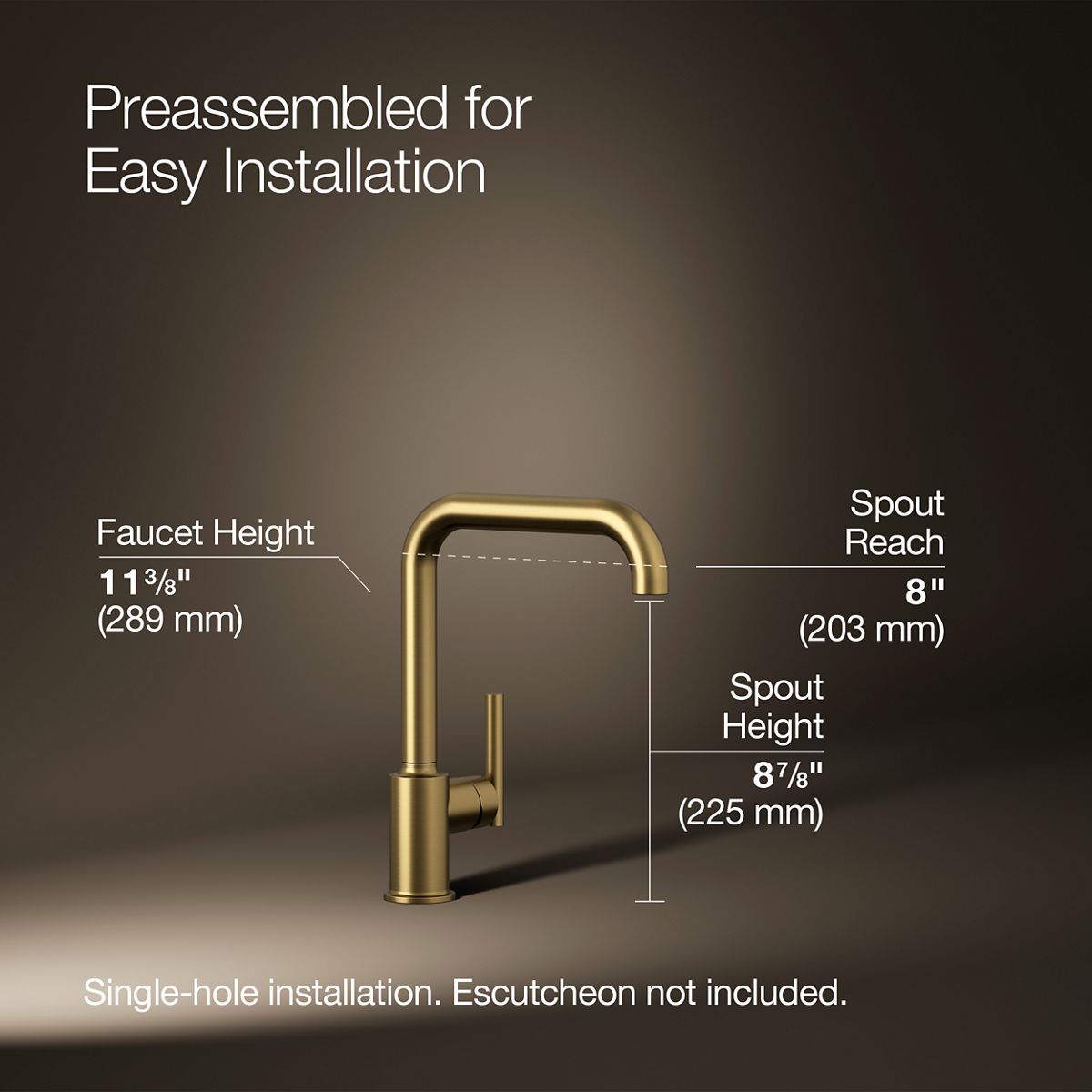 3/4 view of product with dimensions