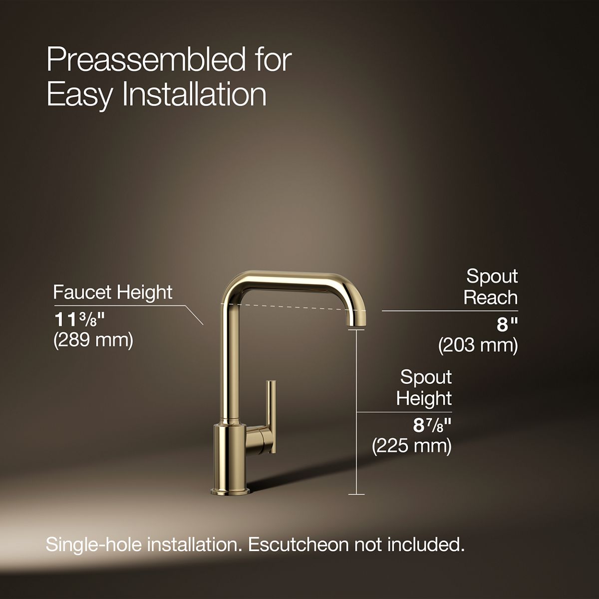 3/4 view of product with dimensions