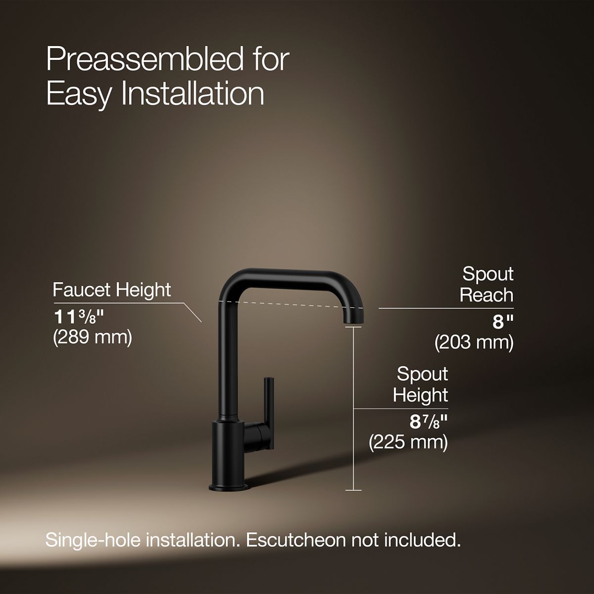 3/4 view of product with dimensions