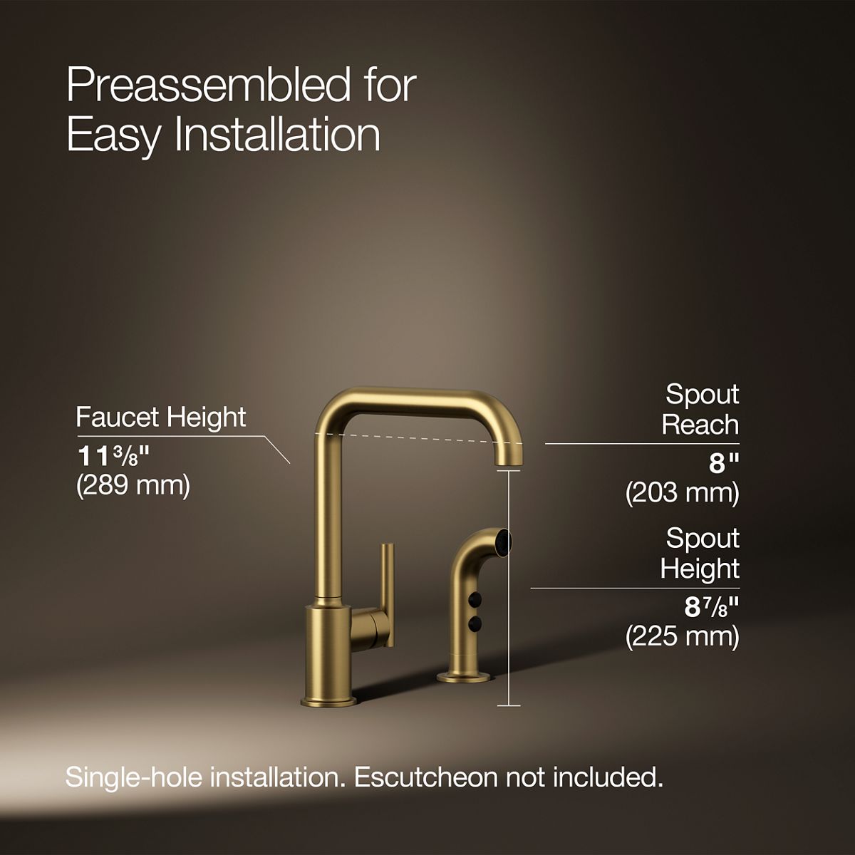 3/4 view of product with dimensions