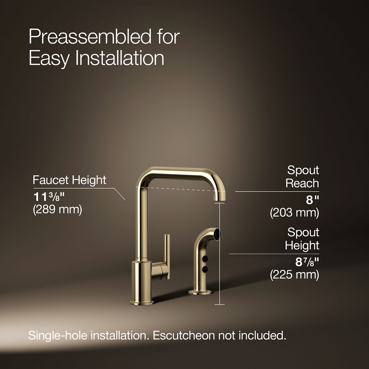 3/4 view of product with dimensions