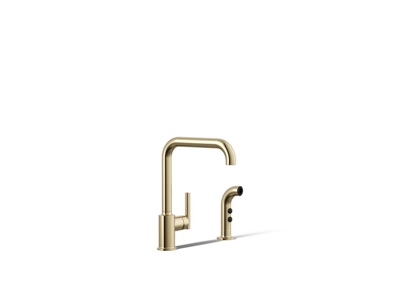 Purist Single-handle kitchen sink faucet with side sprayer