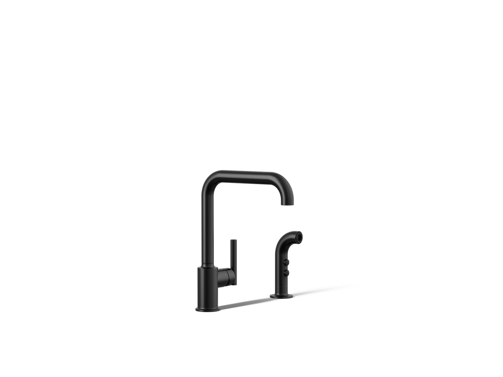 Purist Single-handle kitchen sink faucet with side sprayer
