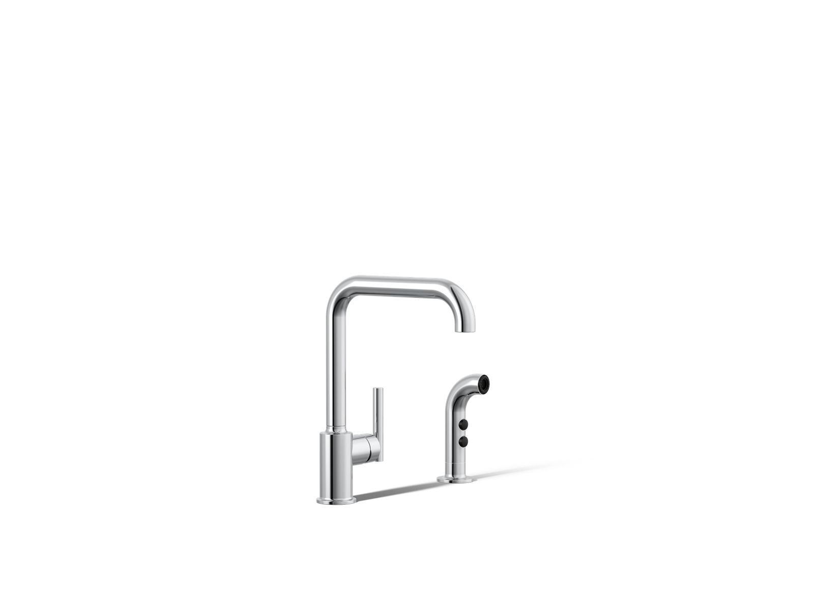 Purist Single-handle kitchen sink faucet with side sprayer