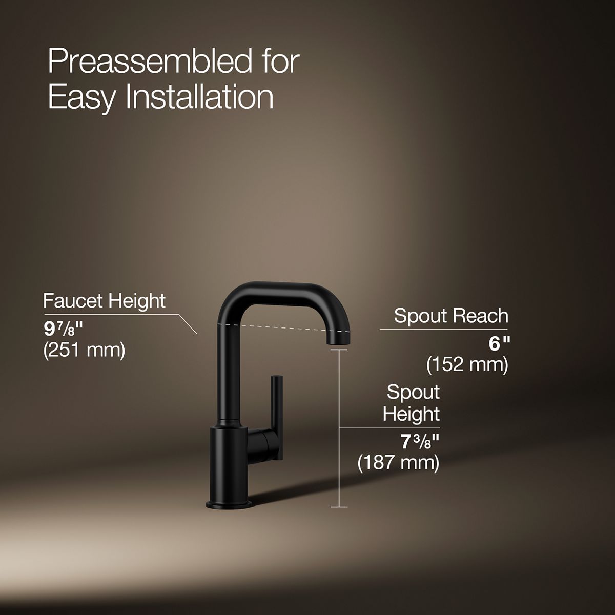 3/4 view of product with dimensions