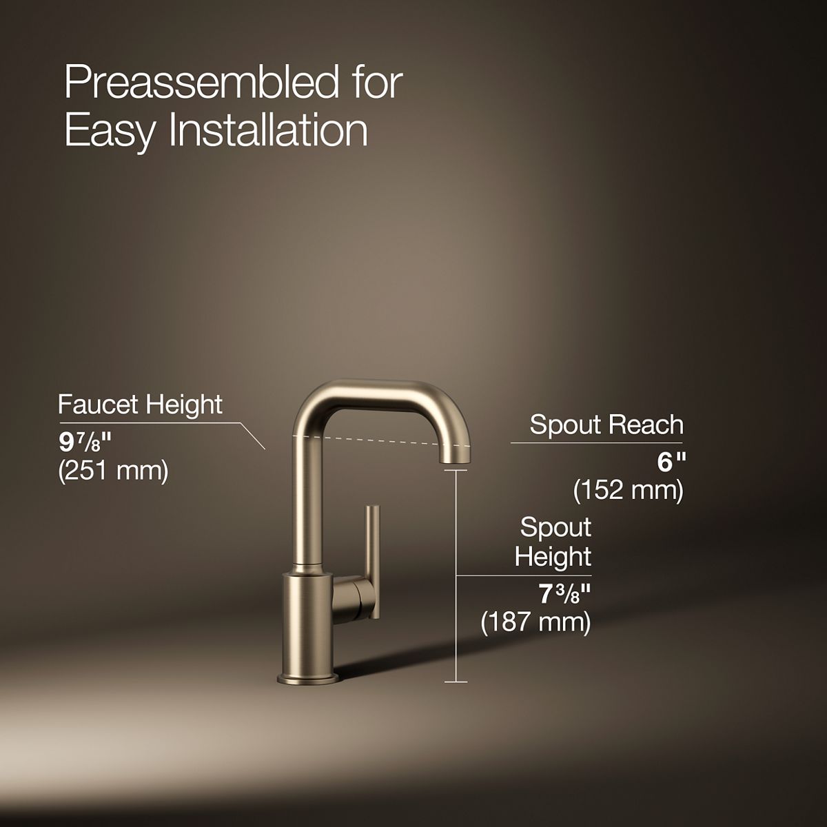 3/4 view of product with dimensions