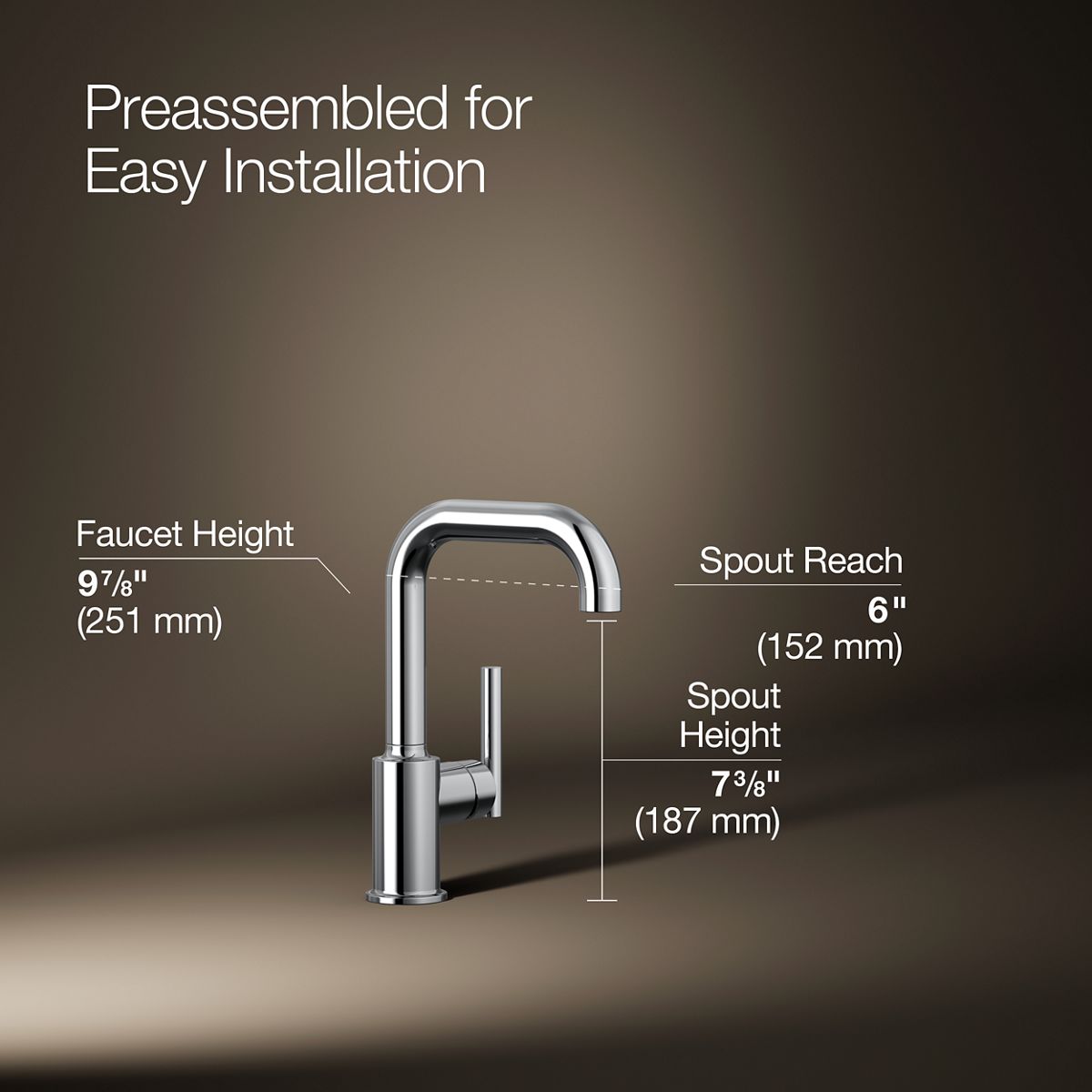 3/4 view of product with dimensions