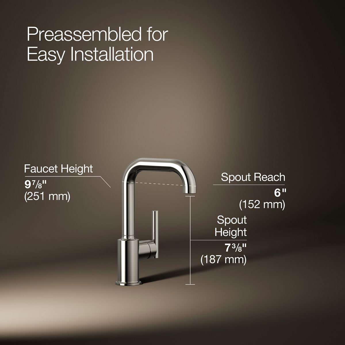 3/4 view of product with dimensions