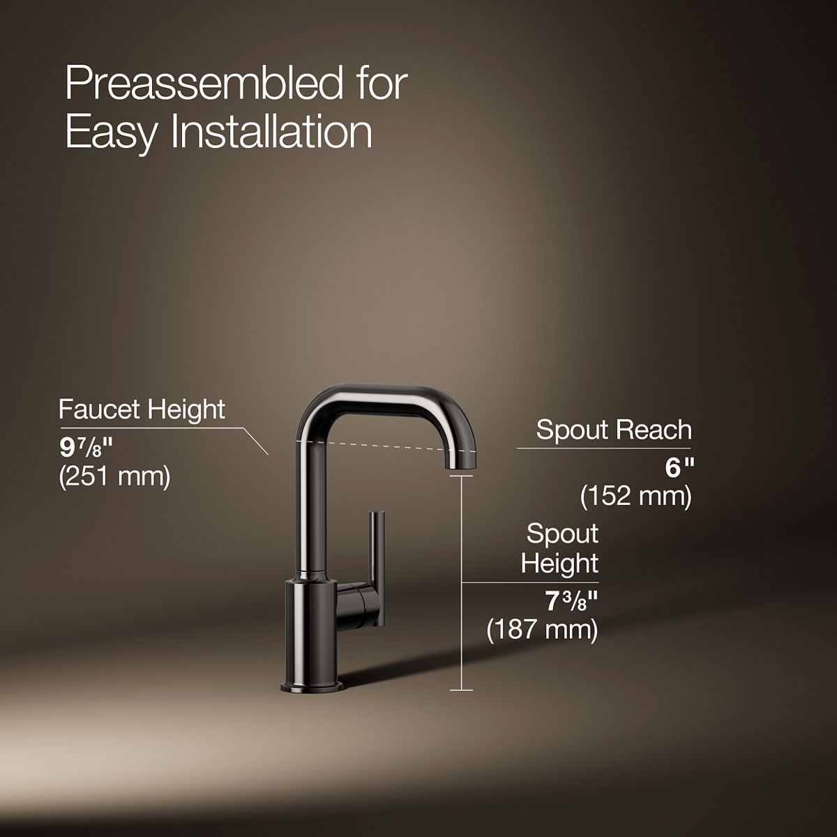 3/4 view of product with dimensions