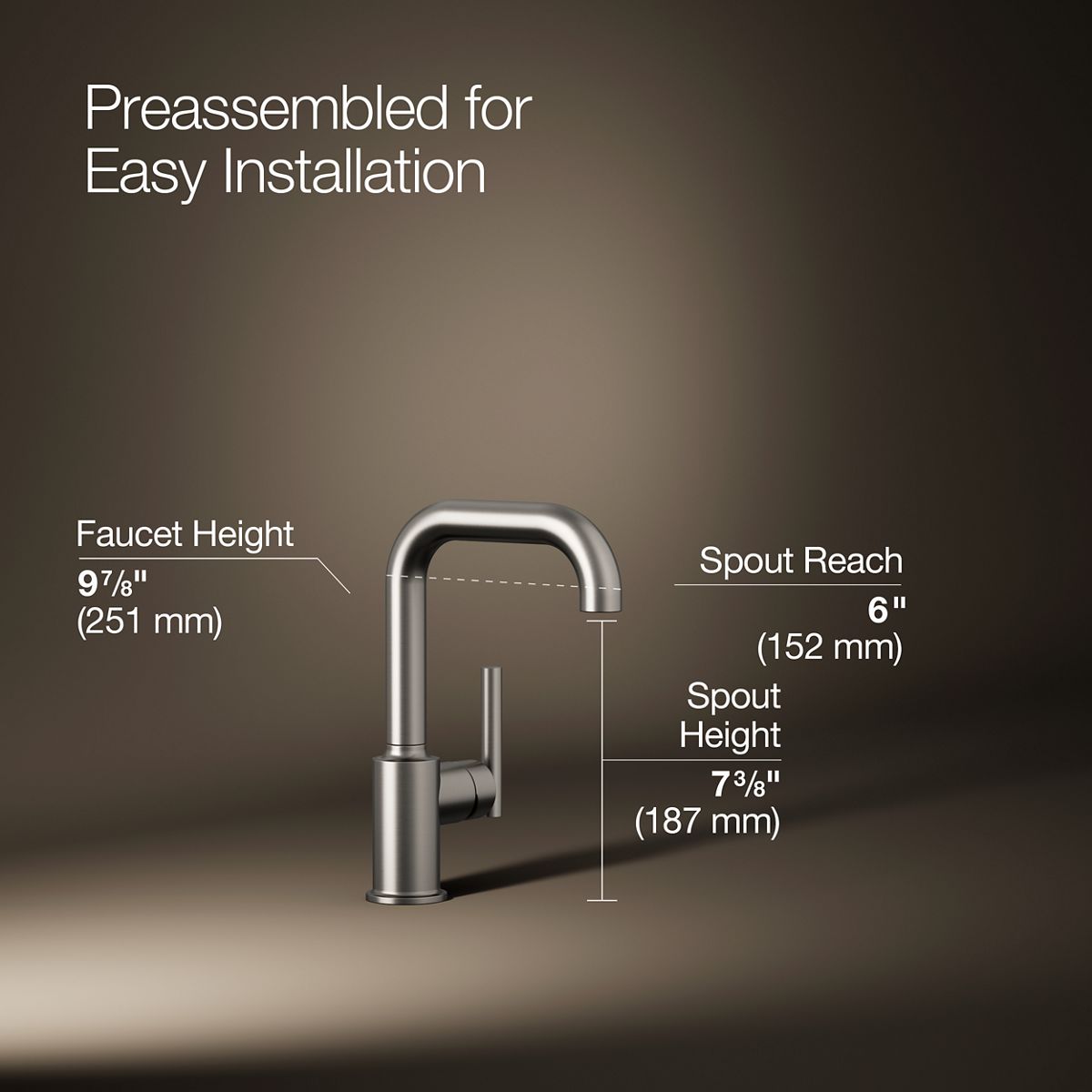 3/4 view of product with dimensions