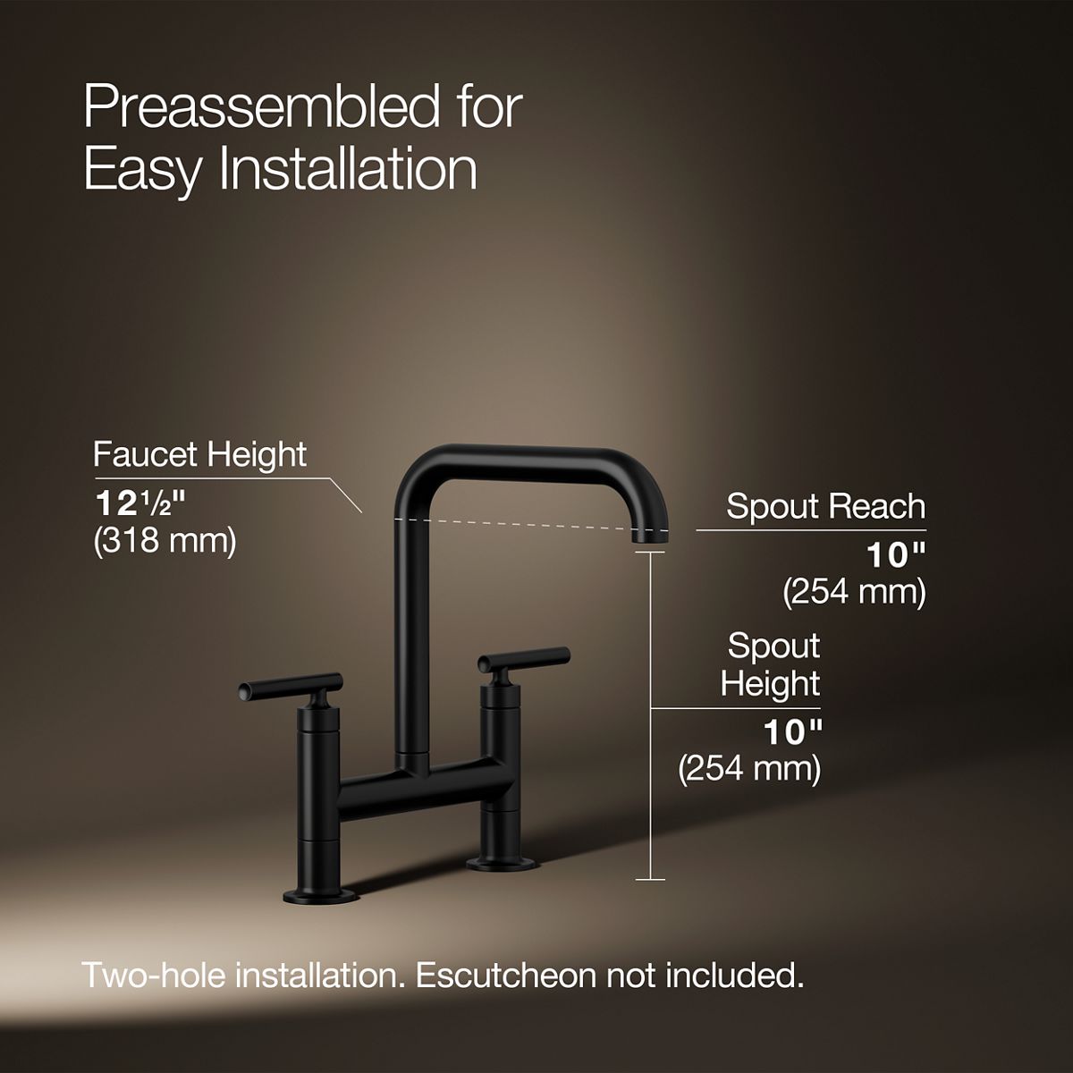 3/4 view of product with dimensions