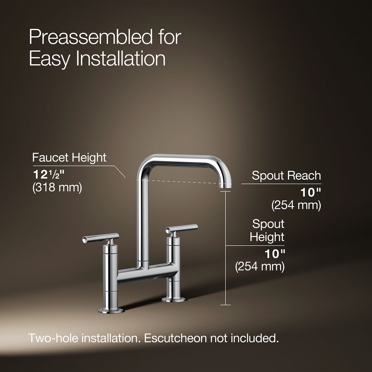 3/4 view of product with dimensions