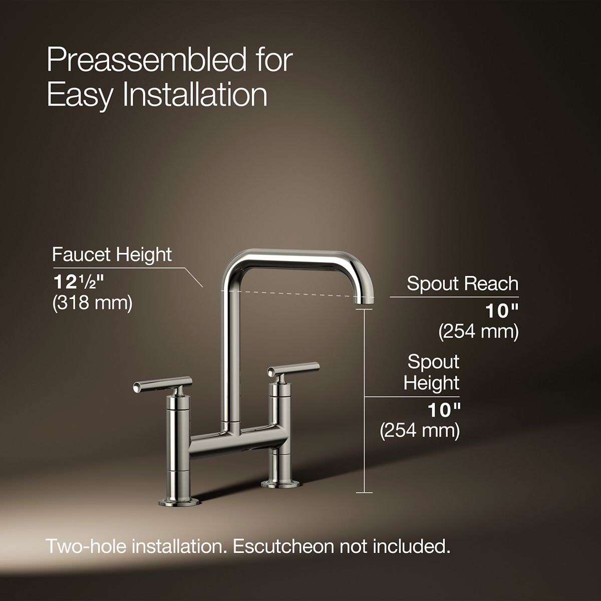 3/4 view of product with dimensions
