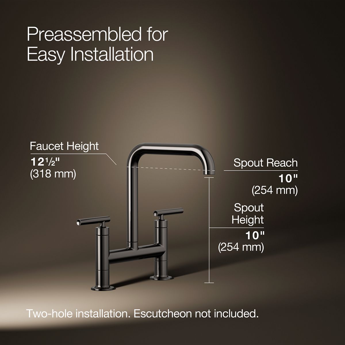 3/4 view of product with dimensions