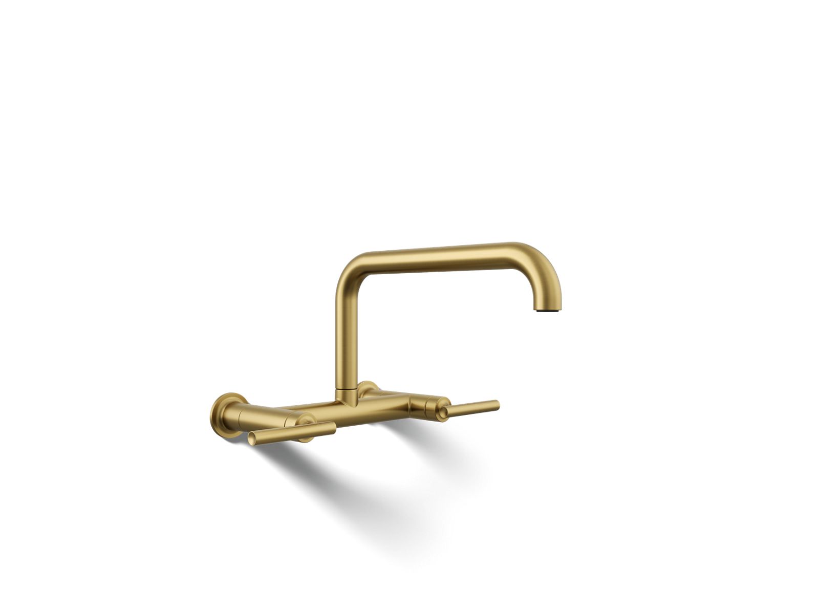 Purist Two-hole wall-mount bridge kitchen sink faucet