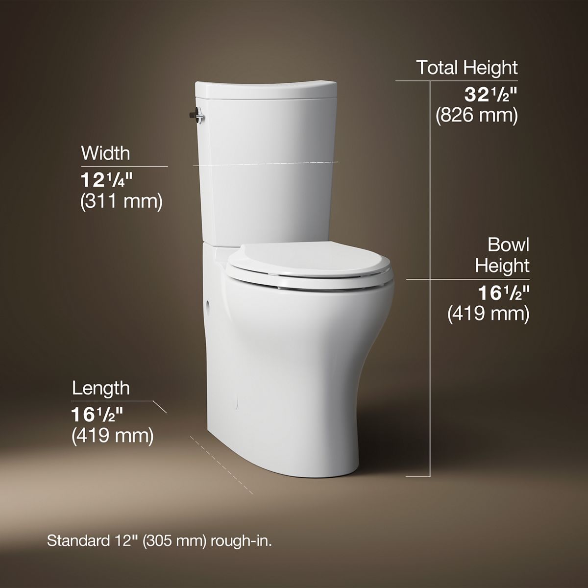 3/4 view of product with dimensions