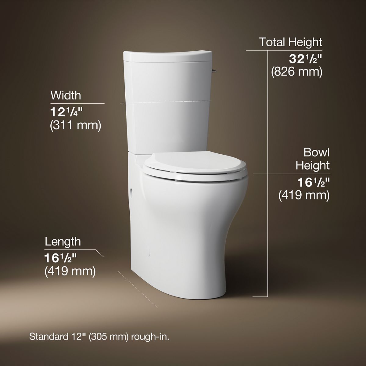 3/4 view of product with dimensions