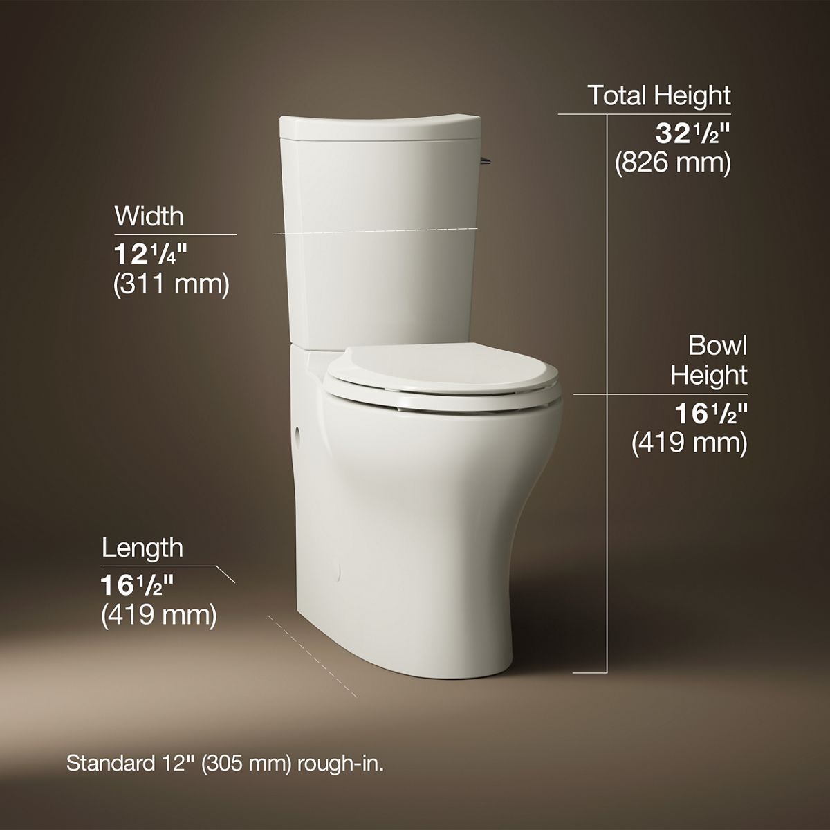 3/4 view of product with dimensions