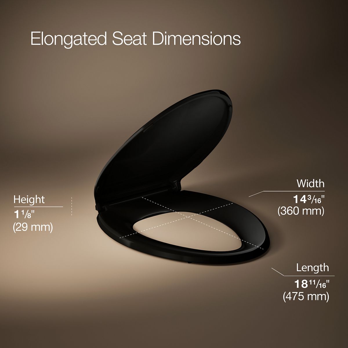 3/4 view of product with dimensions
