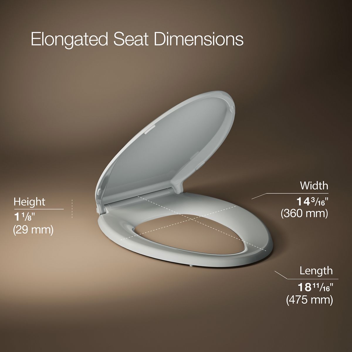 Cachet Nightlight Elongated Toilet Seat | K-75756-RL | KOHLER