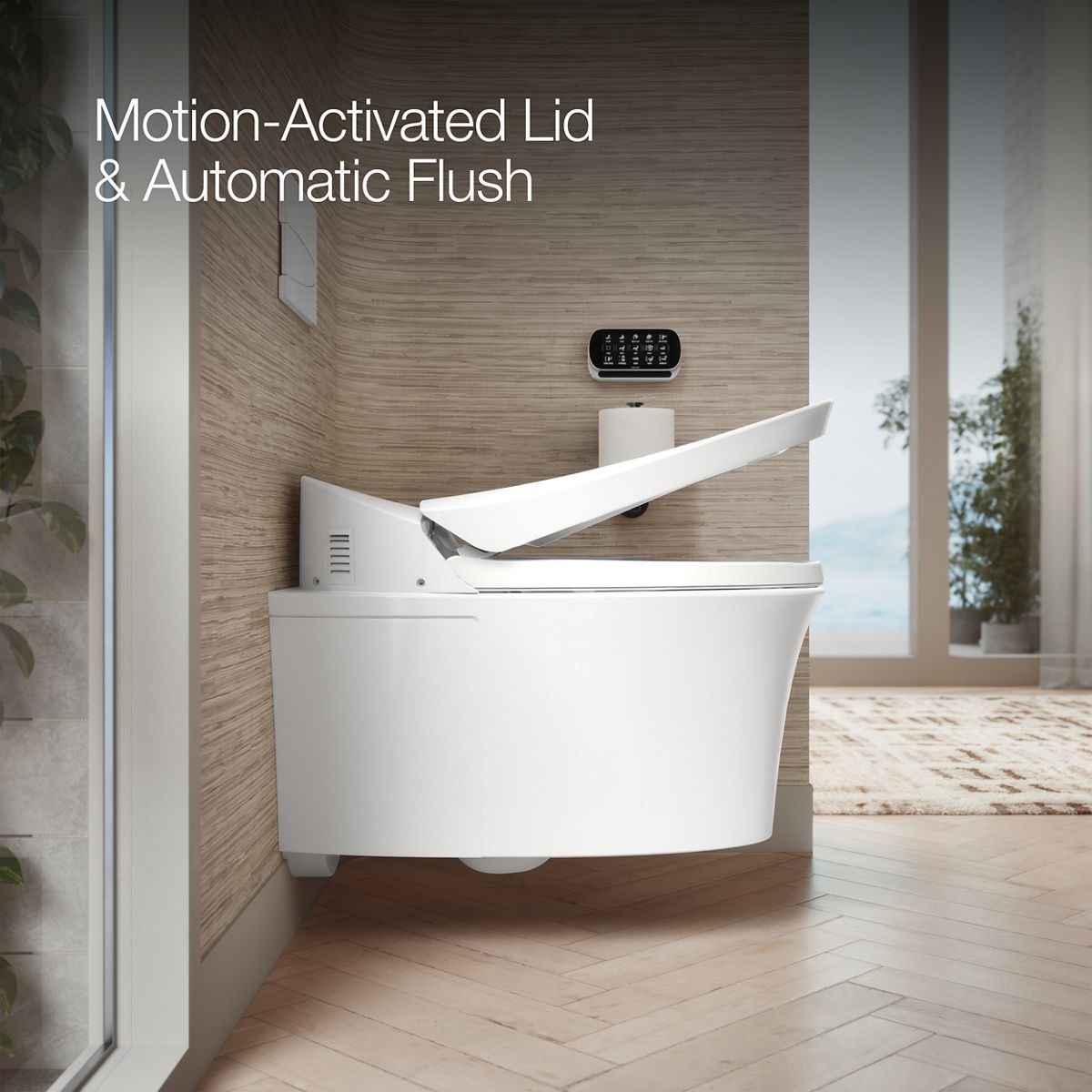 Veil Wall-Hung Compact Elongated Smart Toilet Bowl, Dual-Flush | K