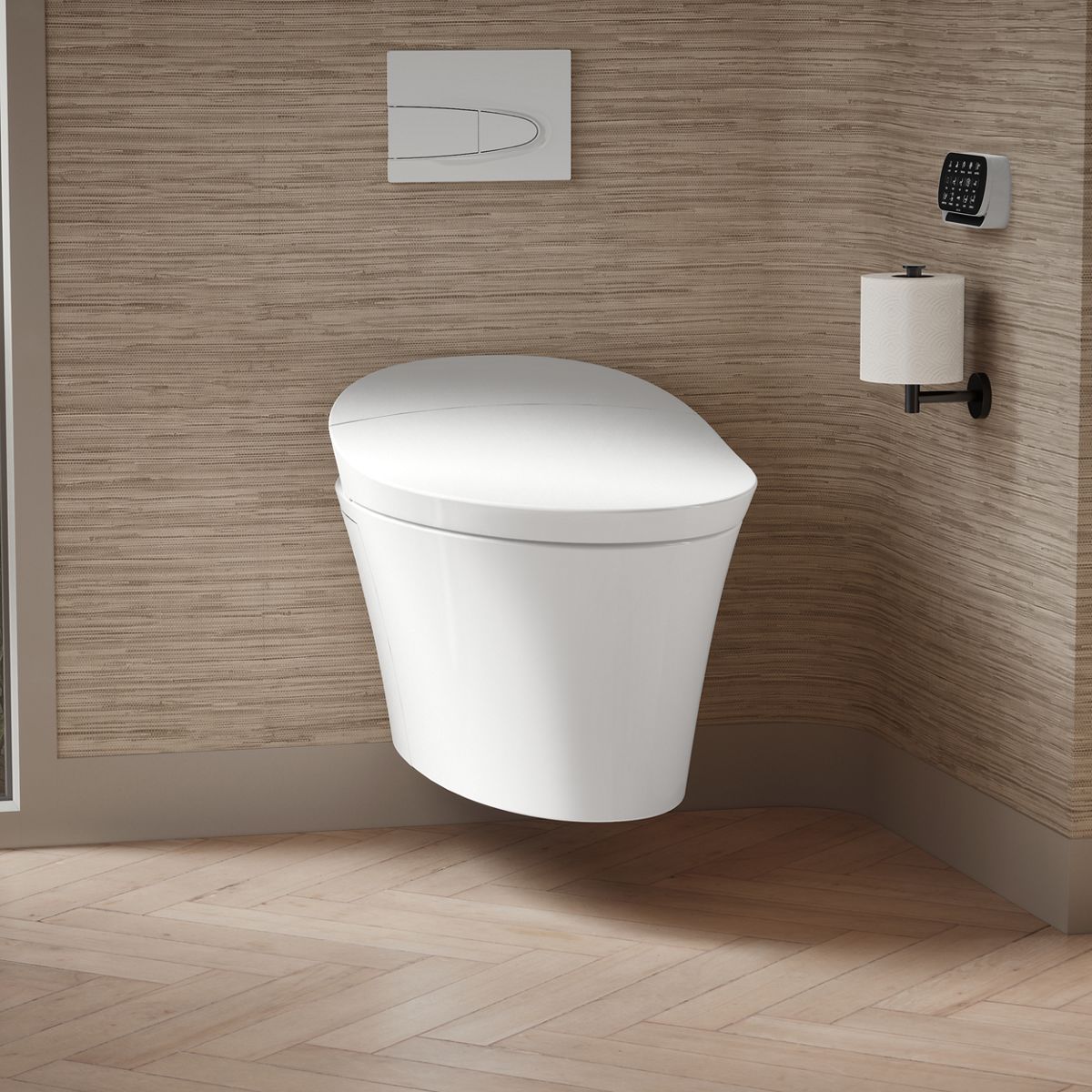 Veil Wall-Hung Compact Elongated Smart Toilet Bowl, Dual-Flush | K