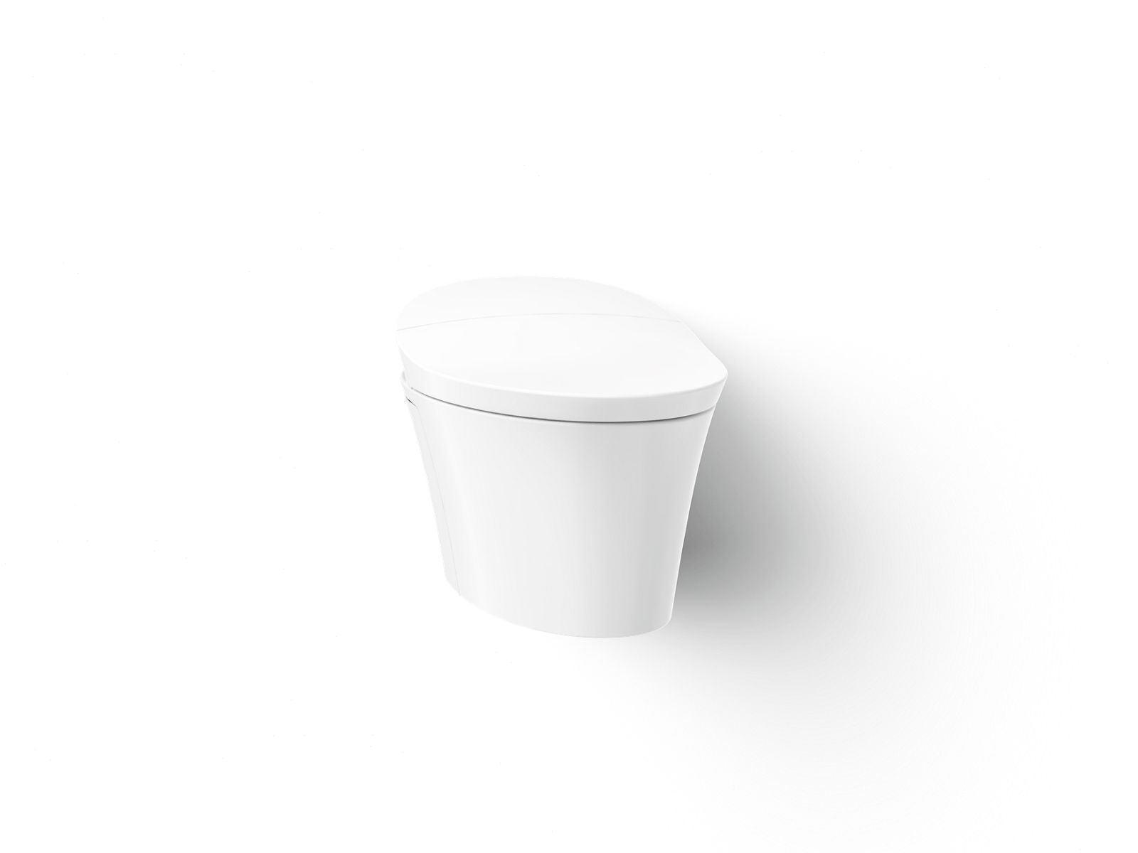 Veil Wall-hung compact elongated smart toilet bowl, dual-flush